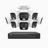 ADLK500 - 3K 16 Channel 8 Dual Light Cameras Wired Security System, Color & IR Night Vision, 3072*1728 Resolution, f/1.2 Super Aperture, 4-in-1 Output Signal, Built-in Microphone, IP67